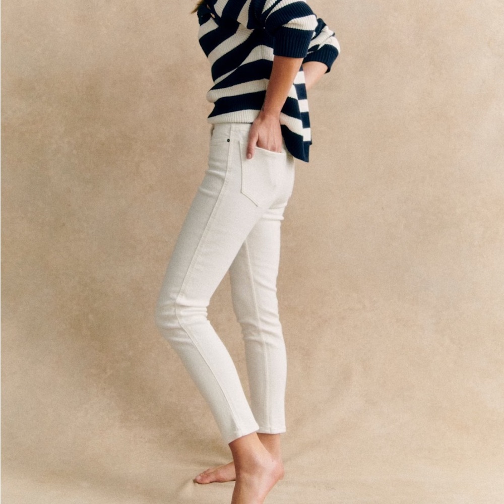 Sezane Slim parfait jeans in ecru size 6